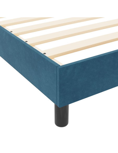 Letto a molle con testiera Blu Scuro 120 x 190 cm Velluto