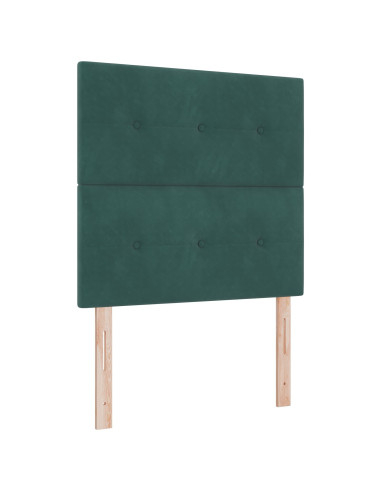 Letto a molle con testiera Verde Scuro 120 x 200 cm Velluto