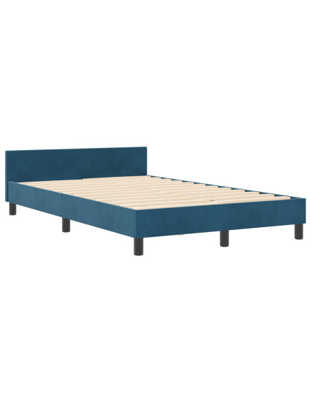 Letto a molle con testiera Blu Scuro 120 x 200 cm Velluto