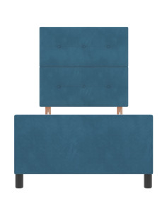 Letto a molle con testiera Blu Scuro 90 x 200 cm Velluto 2