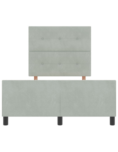 Letto a molle con testiera Grigio chiaro 120 x 190 cm Velluto