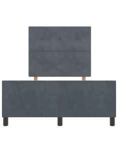 Letto a molle con testiera Grigio scuro 120 x 190 cm Velluto 2