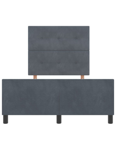 Letto a molle con testiera Grigio scuro 120 x 190 cm Velluto