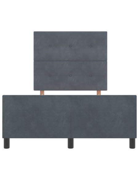 Letto Grigio Scuro 120x190 cm Velluto