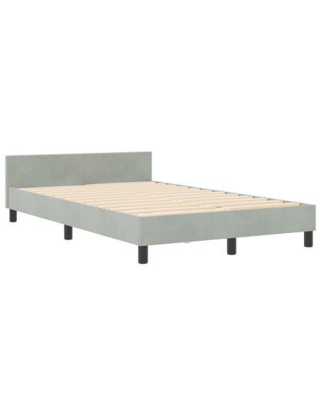 Struttura del letto in velluto grigio chiaro 120x200 cm