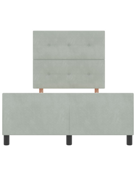 Letto a molle con testiera Grigio chiaro 120 x 200 cm Velluto