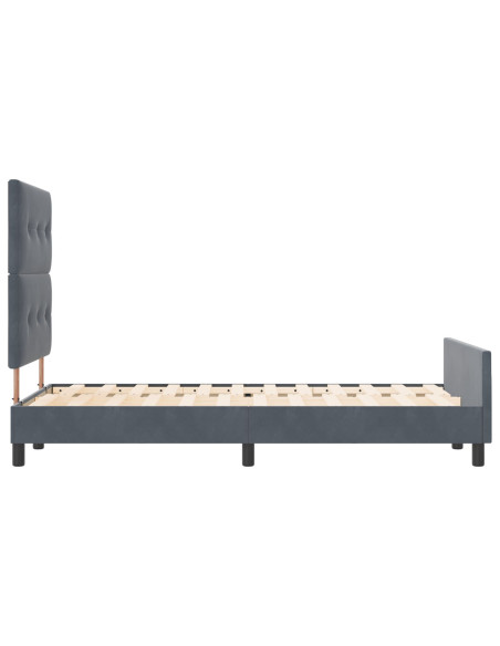 Struttura Letto Grigio Scuro 120x200 cm in Velluto