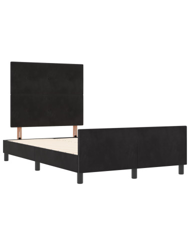 Letto a molle con testiera Nero 120 x 200 cm Velluto