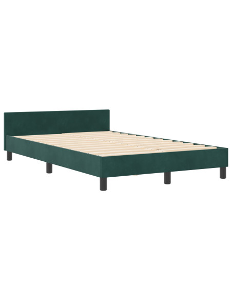Letto a molle con testiera Verde Scuro 120 x 200 cm Velluto