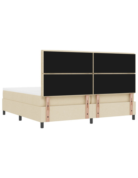 Base Letto con Materasso Set di 2 Beige Tessuto 200 x 200 cm