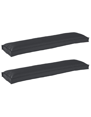 Set di Cuscini per Pallet 2 pcs Nero 150 x 40 x 8 cm