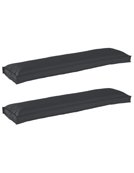Cuscini per pallet  Set di 2 Nero Tessuto 150 x 40 x 8 cm