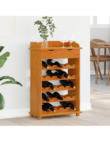 Portabottiglie Marrone 58 x 28 x 90 cm Pino massello