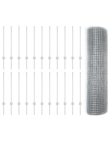 Recinzione con Posto Argento 0,8 x 50 m Acciaio