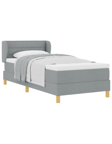 Letto a molle con materasso Grigio chiaro 90 x 200 cm Tessuto