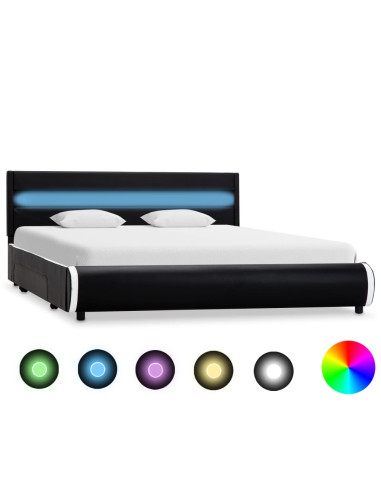 Giroletto con LED Nero in Similpelle 140x200 cm