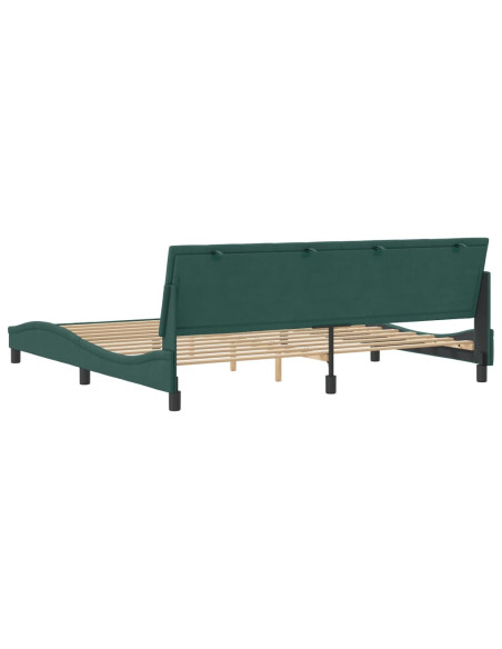 Giroletto con Testiera Verde Scuro 200x200 cm in Velluto