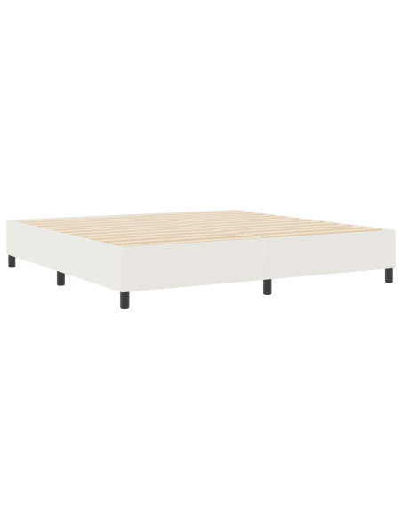 Letto Box Spring Crema 200x200 cm Tessuto a coste