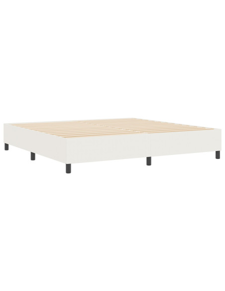 Letto Box Spring Crema 200x200 cm Tessuto a coste