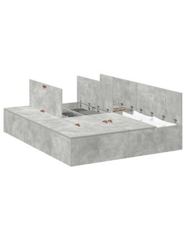 Struttura letto con contenitore Grigio cemento 160 x 200 cm