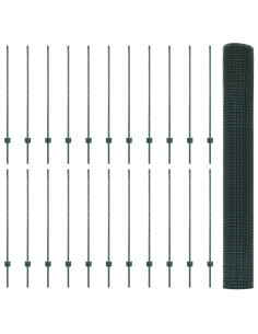 Recinzione con Posto Verde 1,2 x 50 m Acciaio e PVC