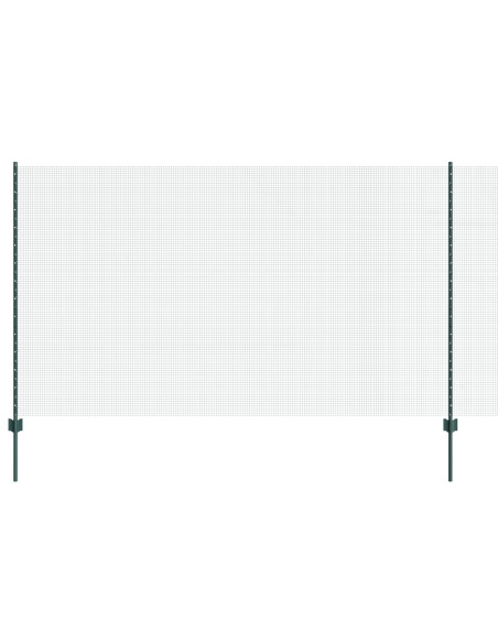 Recinzione in Rete Saldato  con 22 Post U Verde 1.4x50 m Acciaio