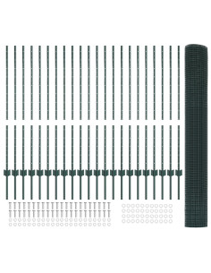 Recinzione con Posto Verde 1,2 x 50 m Acciaio e PVC 2