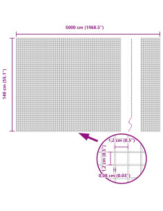 Recinzione con Posto Verde 1,4 x 50 m Acciaio e PVC 2