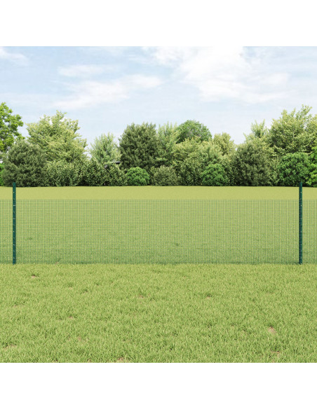 Recinzione Saldata  con 44 Pali U Verde 0.5x100 m Acciaio