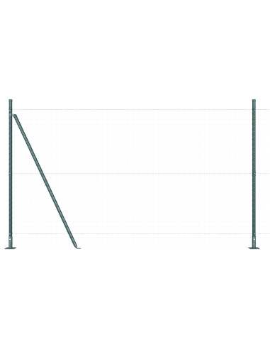 Palo della recinzione 7 pcs Verde Acciaio