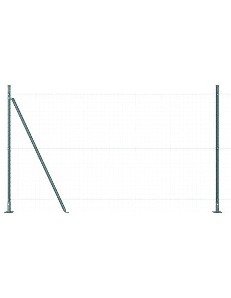 Palo della recinzione 7 pcs Verde Acciaio