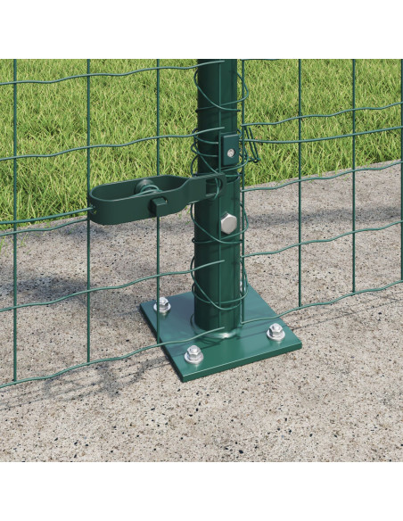 Set di Pali della Recinzione  Set di 14 Verde Acciaio Verniciato