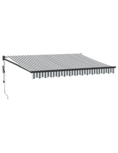 Tenda Retrattile Antracite e Bianca 3,5x2,5m Tessuto/Alluminio 2