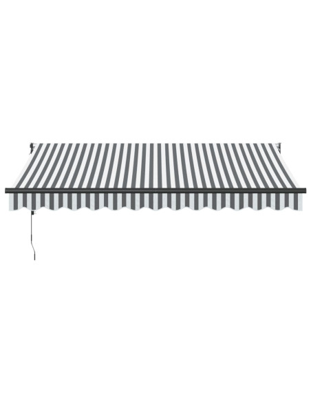 Tenda Retrattile Antracite e Bianca 3,5x2,5m Tessuto/Alluminio