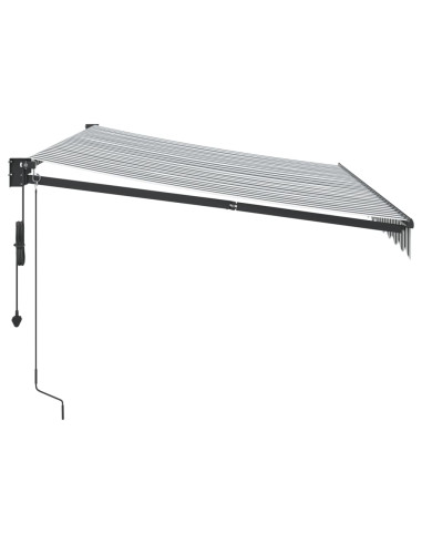 Tenda Retrattile Antracite e Bianca 3,5x2,5m Tessuto/Alluminio