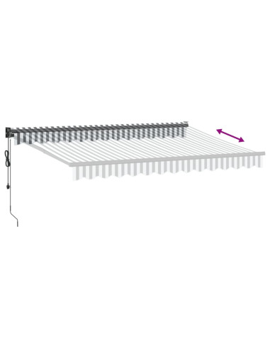 Tenda Retrattile Antracite e Bianca 3,5x2,5m Tessuto/Alluminio