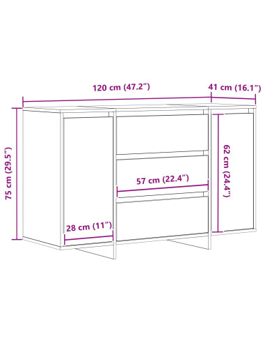 Credenza Rovere artigianale 120 x 41 x 75 cm Legno multistrato
