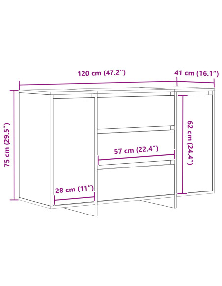 Credenza Rovere artigianale 120 x 41 x 75 cm Legno multistrato