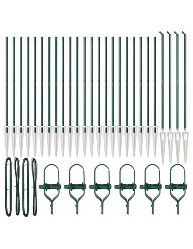 Palo della recinzione 26 pcs Grigio 3,2 x 3,2 x 205 cm