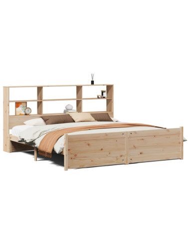 Letto Libreria senza Materasso 180x200 cm in Legno di Pino