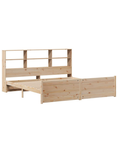 Letto Libreria senza Materasso 180x200 cm in Legno di Pino