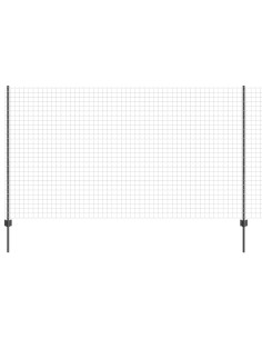 Recinzione con Posto Grigio 1,4 x 10 m Acciaio e PVC 2