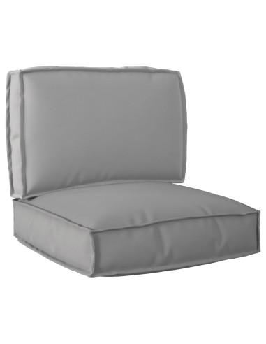 Set di Cuscini per Pallet 2 pcs Grigio Tessuto Oxford