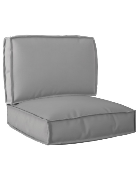 Set di Cuscini per Pallet 2 pcs Grigio Tessuto Oxford