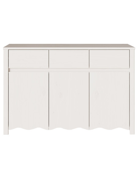 Credenza ""DRAMMEN"" Bianca 114x43x75,5 cm in Legno Massello di Pino