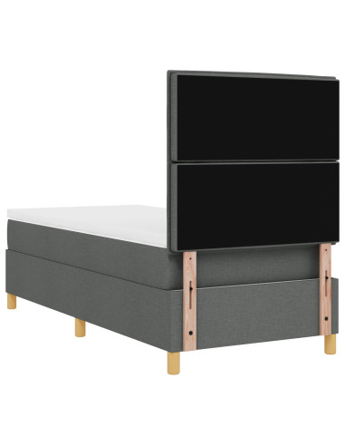 Letto a molle con materasso Grigio scuro 90 x 200 cm Tessuto