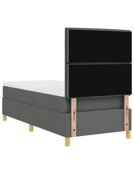 Letto a Box con Materasso Grigio Scuro 90x200 cm Tessuto