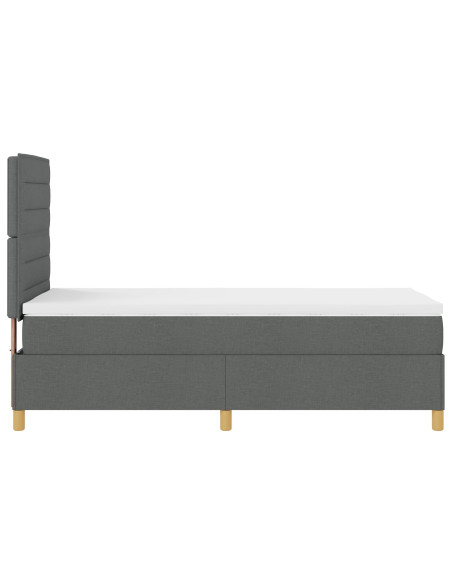Letto a Box con Materasso Grigio Scuro 90x200 cm Tessuto