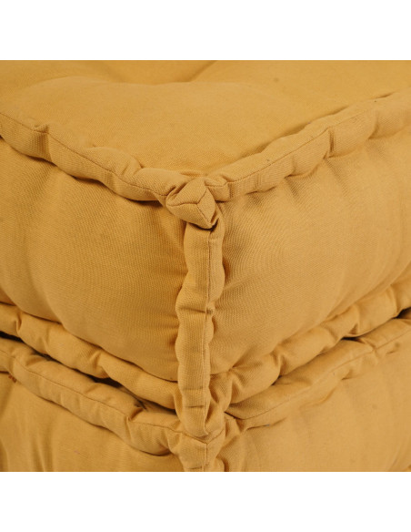 Pouffes modulari  3 pz Giallo Tessuto