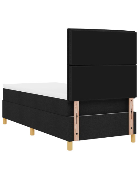 Letto a molle con materasso Nero 90 x 200 cm Tessuto